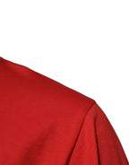 Rundhals-T-Shirt aus Baumwolle mit DG Logo Patch in Rot