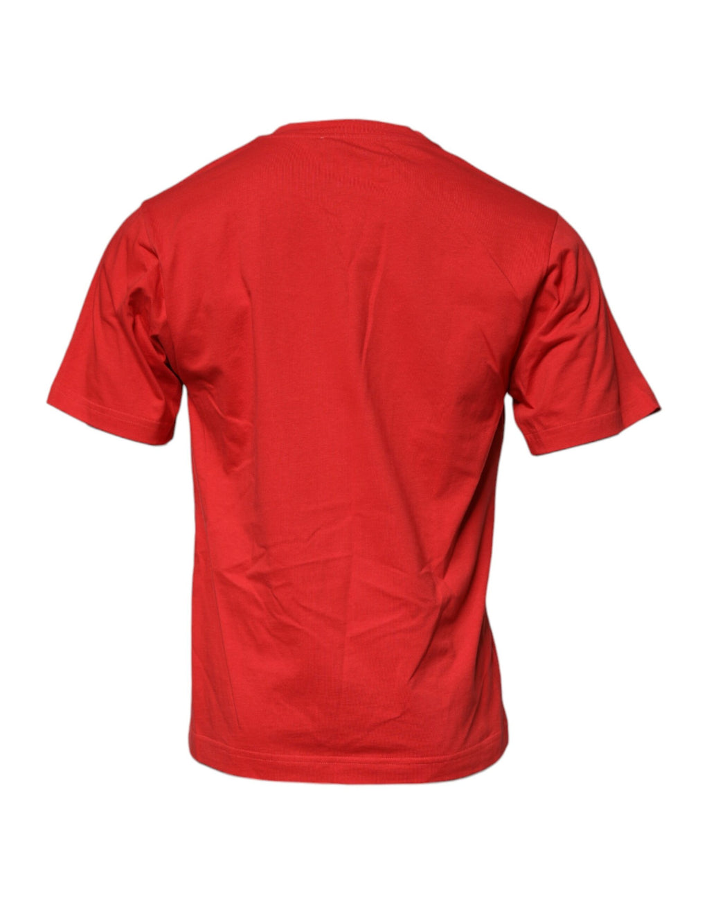 Rundhals-T-Shirt aus Baumwolle mit DG Logo Patch in Rot