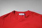 Rundhals-T-Shirt aus Baumwolle mit DG Logo Patch in Rot