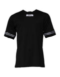 Schwarzes T-Shirt mit Rundhalsausschnitt aus Baumwolle #DGMILLENNIALS