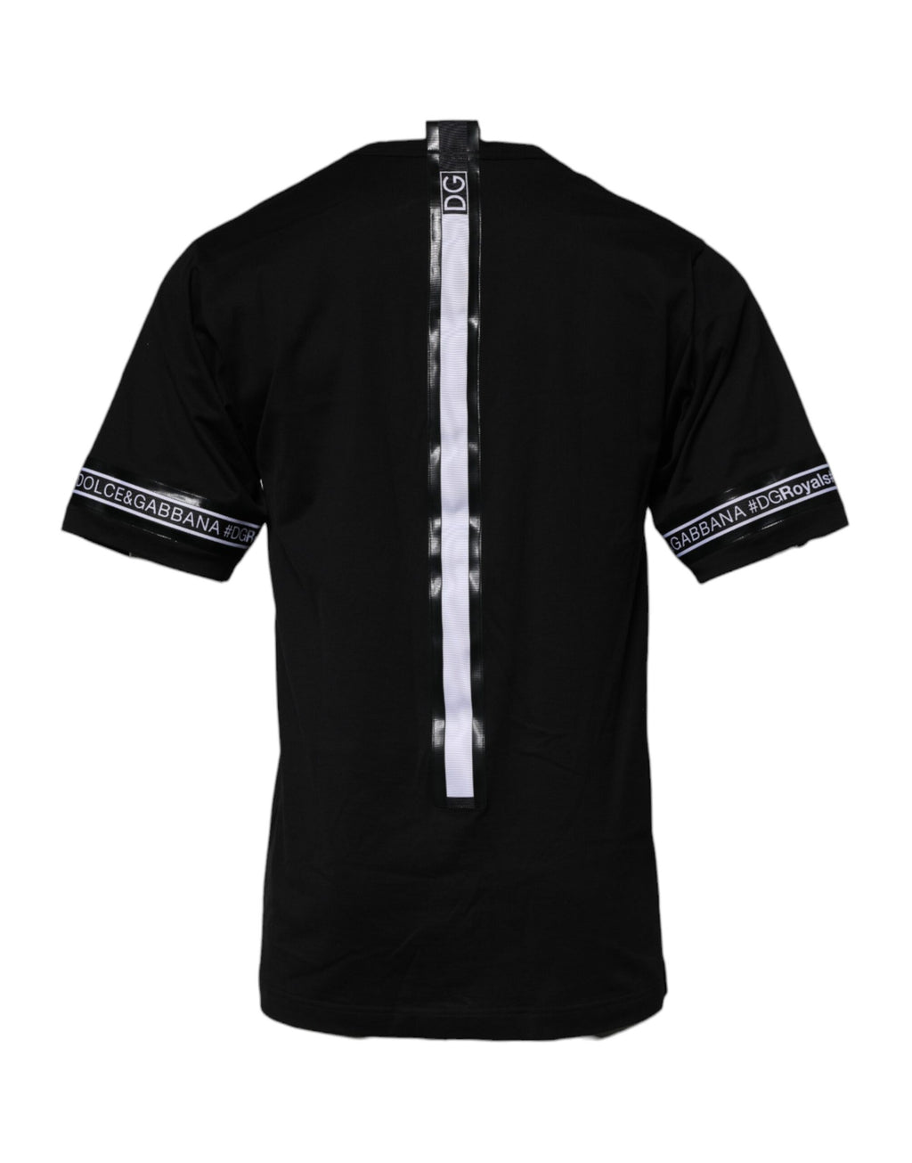 Schwarzes T-Shirt mit Rundhalsausschnitt aus Baumwolle #DGMILLENNIALS