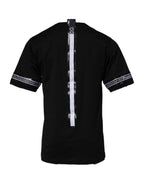 Schwarzes T-Shirt mit Rundhalsausschnitt aus Baumwolle #DGMILLENNIALS