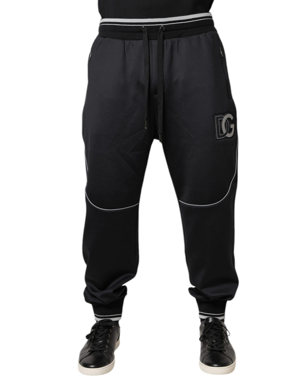 Schwarze Jogginghose aus Polyester mit Logo