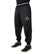 Schwarze Jogginghose aus Polyester mit Logo