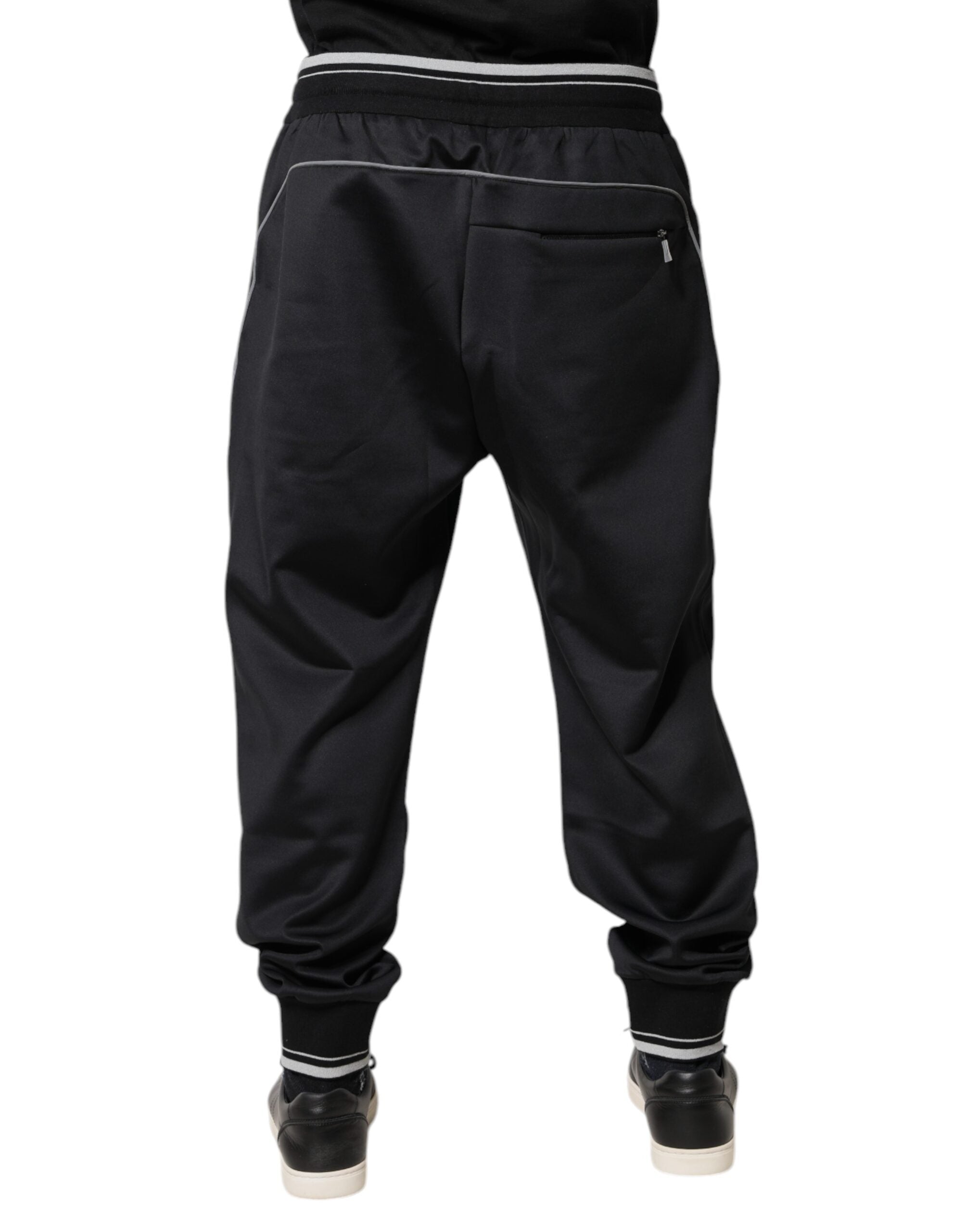 Schwarze Jogginghose aus Polyester mit Logo