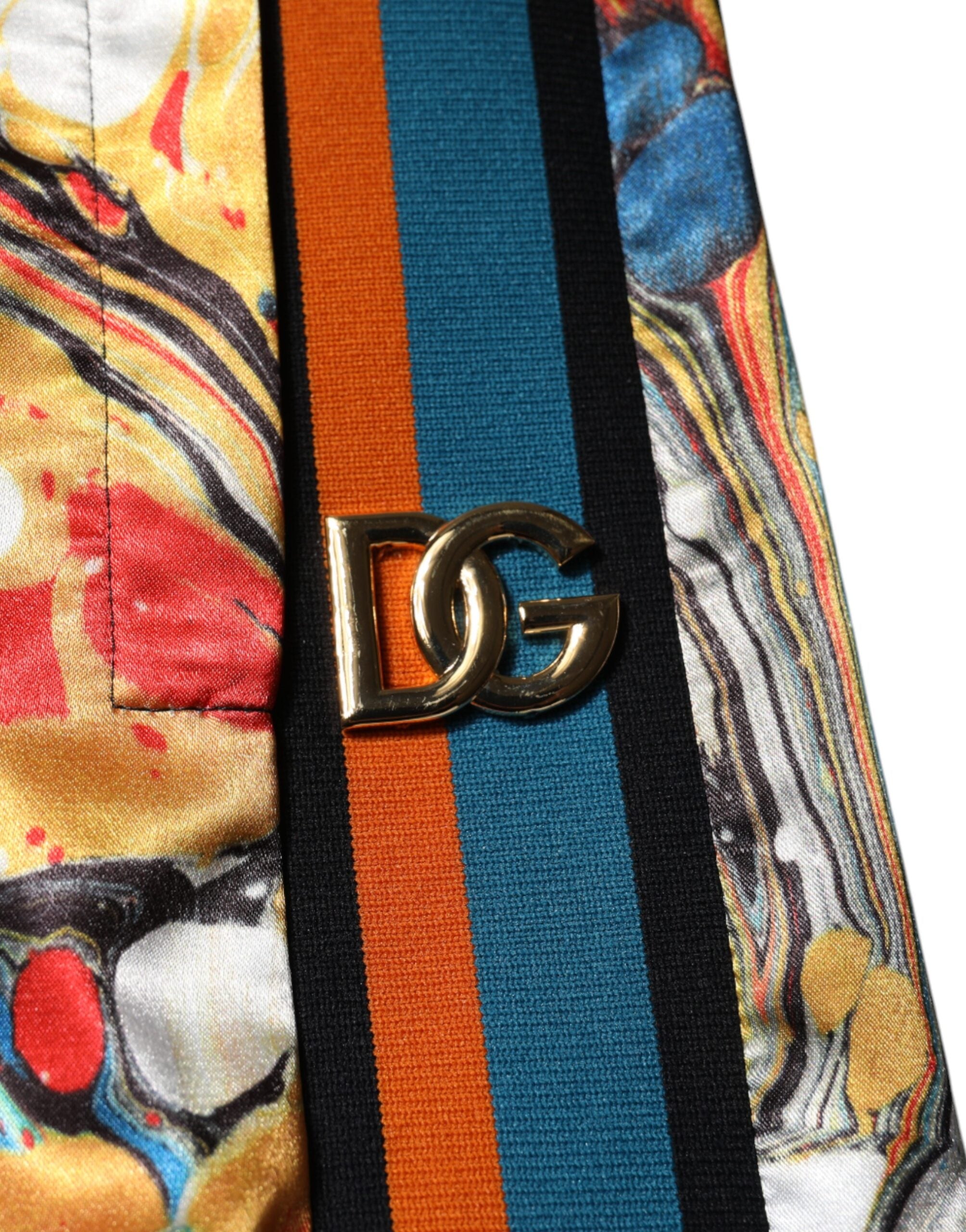 Pantaloni da tuta da uomo in raso di marmo multicolore