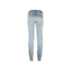 Blue Cotton Straight-Leg Jeans