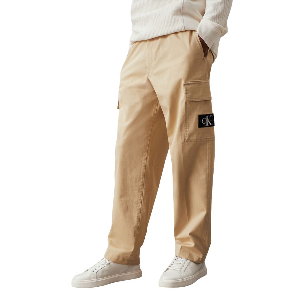Beige Cargohose aus Baumwolle
