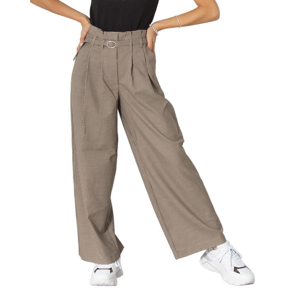 Beigefarbene lässige Elasthan-Hose
