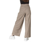 Beigefarbene lässige Elasthan-Hose
