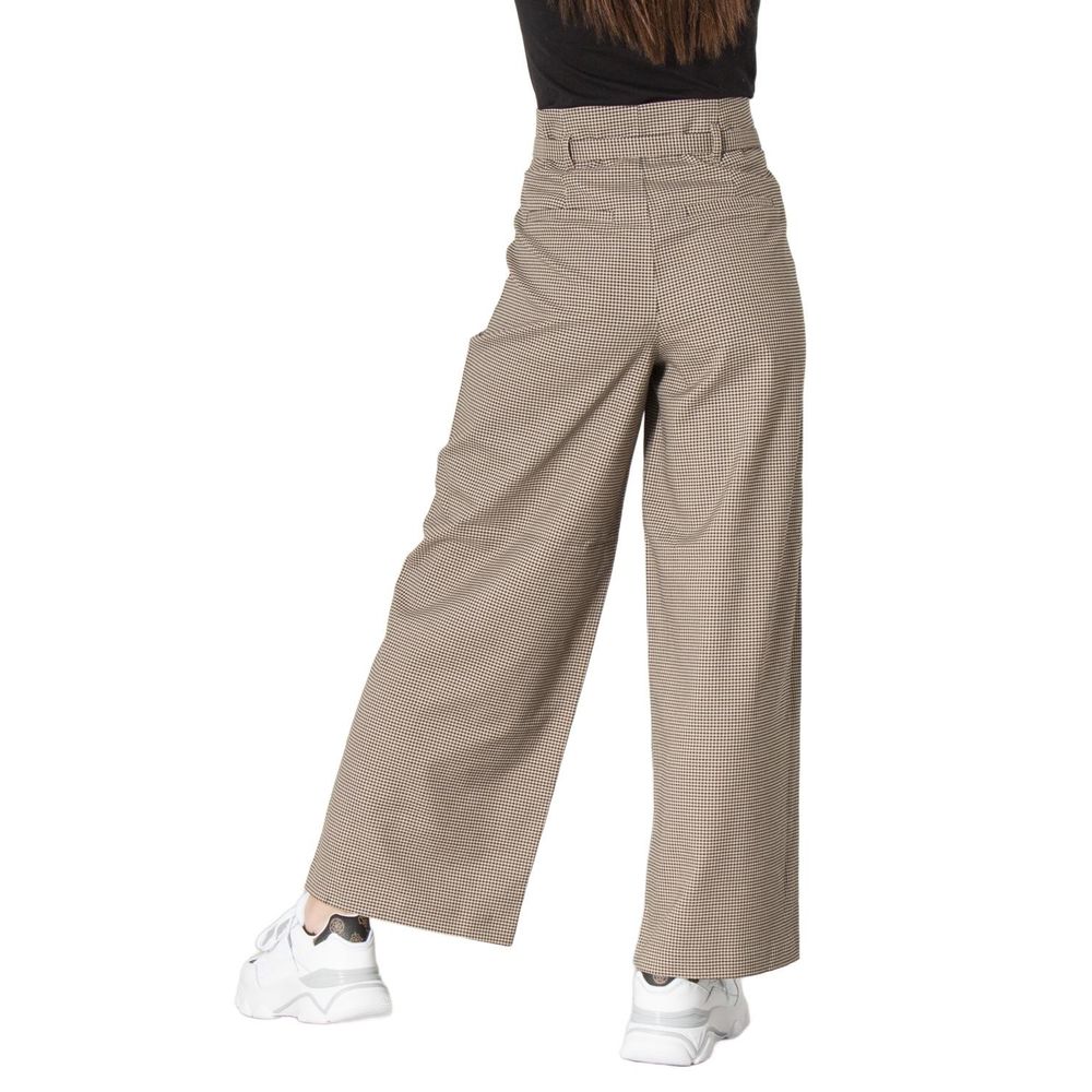 Beigefarbene lässige Elasthan-Hose