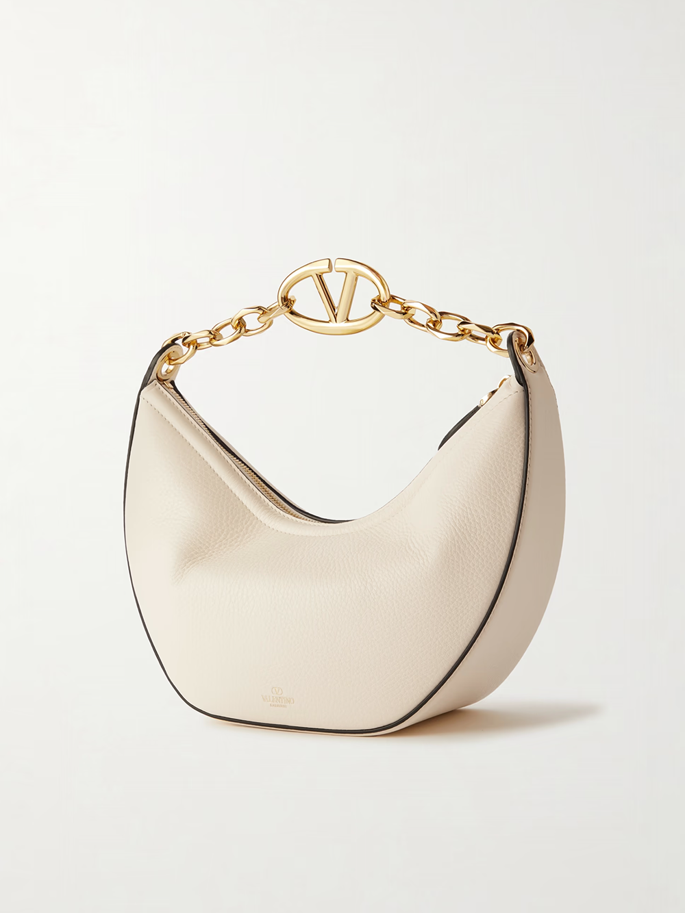 Schultertasche Hobo Vlogo aus Elfenbeinleder klein