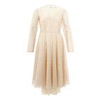 Beiges Baumwoll-Cocktailkleid