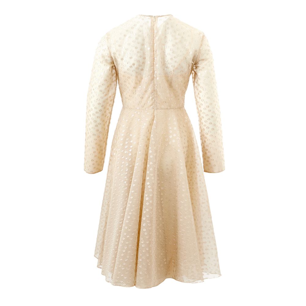 Beiges Baumwoll-Cocktailkleid