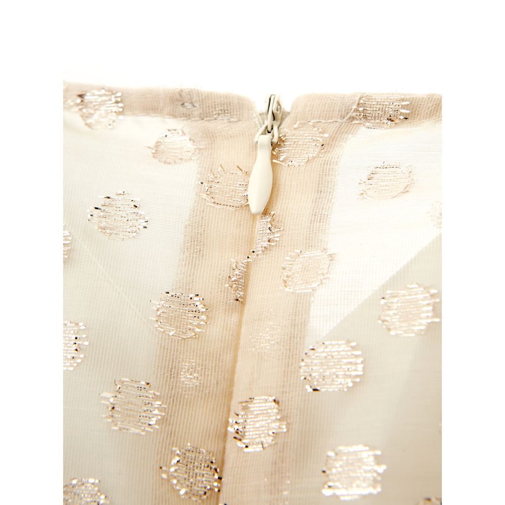 Beiges Baumwoll-Cocktailkleid