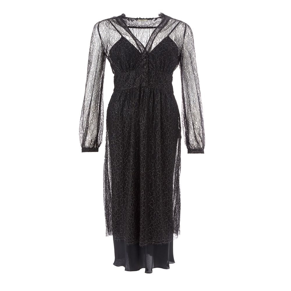 Black Nylon Casual Dress