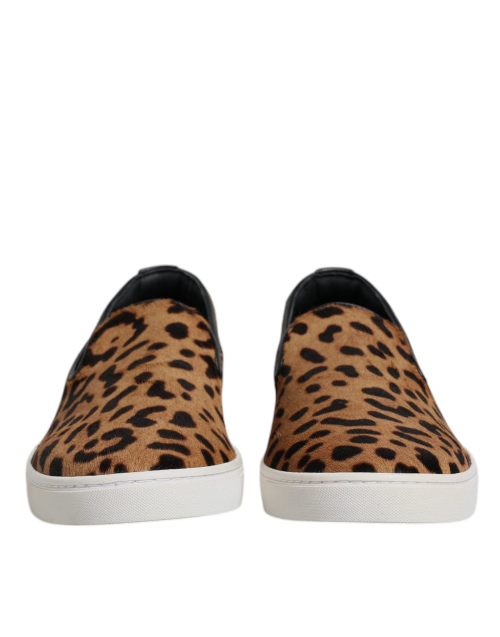 Braune Kalbsfell-Leopardenmuster-Sneaker-Schuhe