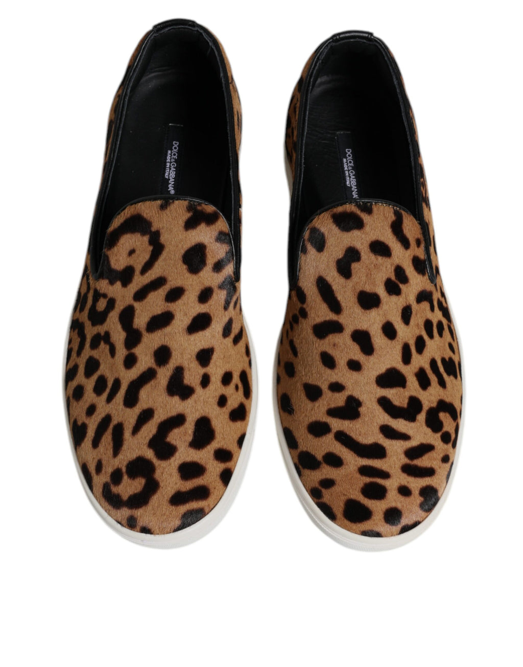 Braune Kalbsfell-Leopardenmuster-Sneaker-Schuhe