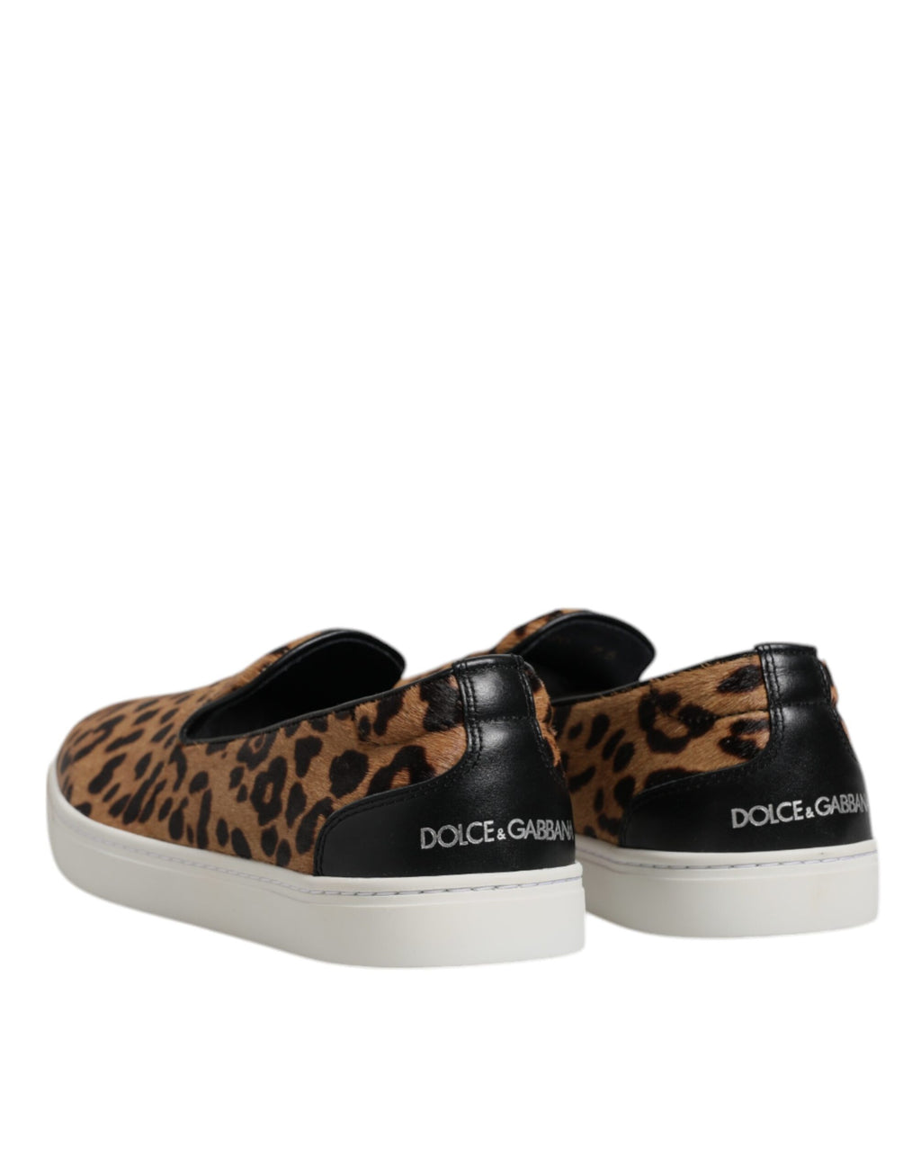 Braune Kalbsfell-Leopardenmuster-Sneaker-Schuhe
