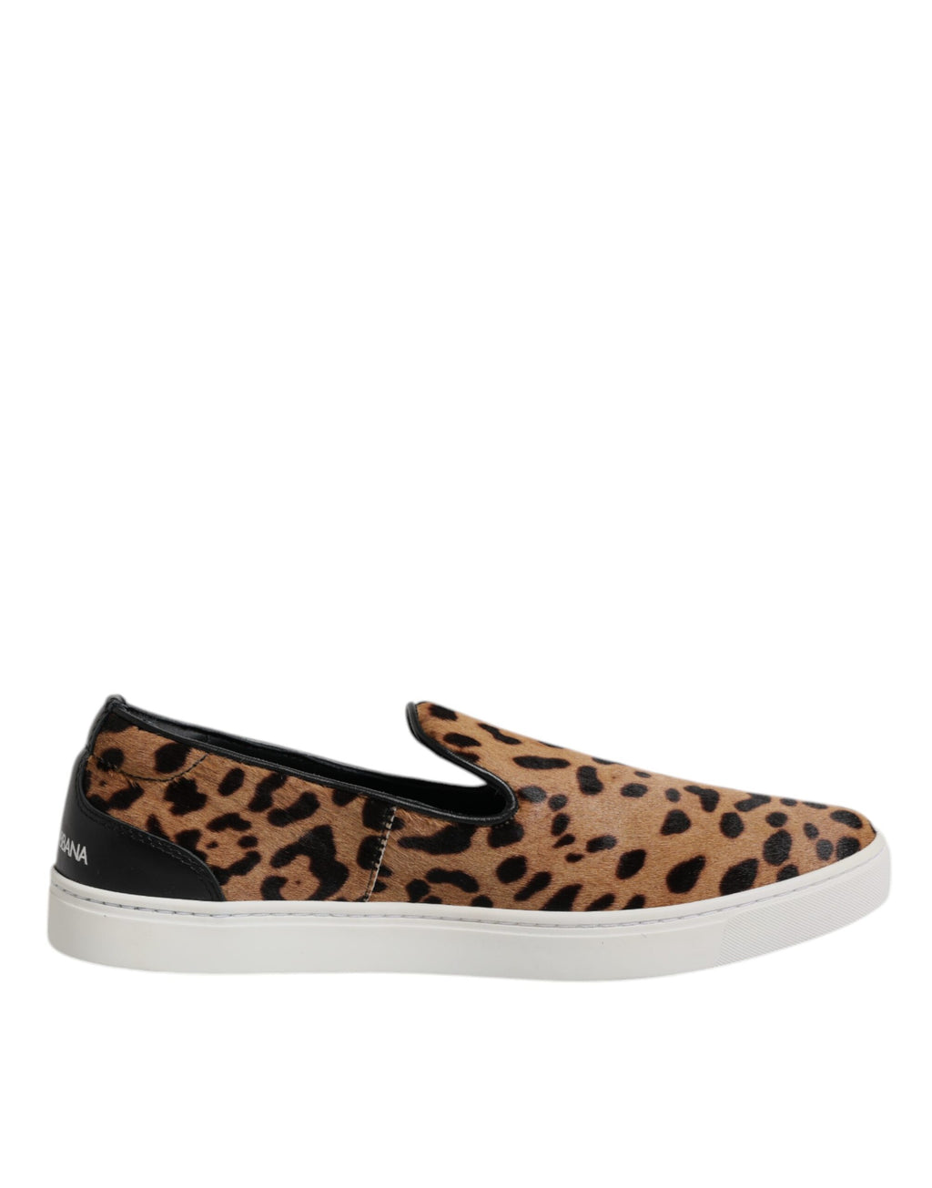 Braune Kalbsfell-Leopardenmuster-Sneaker-Schuhe