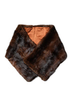 Black Brown Stripe Fur Shawl Wrap Scarf