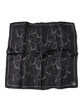 Foulard fazzoletto in seta nera fantasia