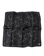 Foulard fazzoletto in seta nera fantasia