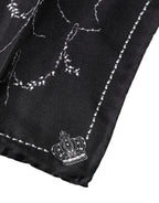 Foulard fazzoletto in seta nera fantasia