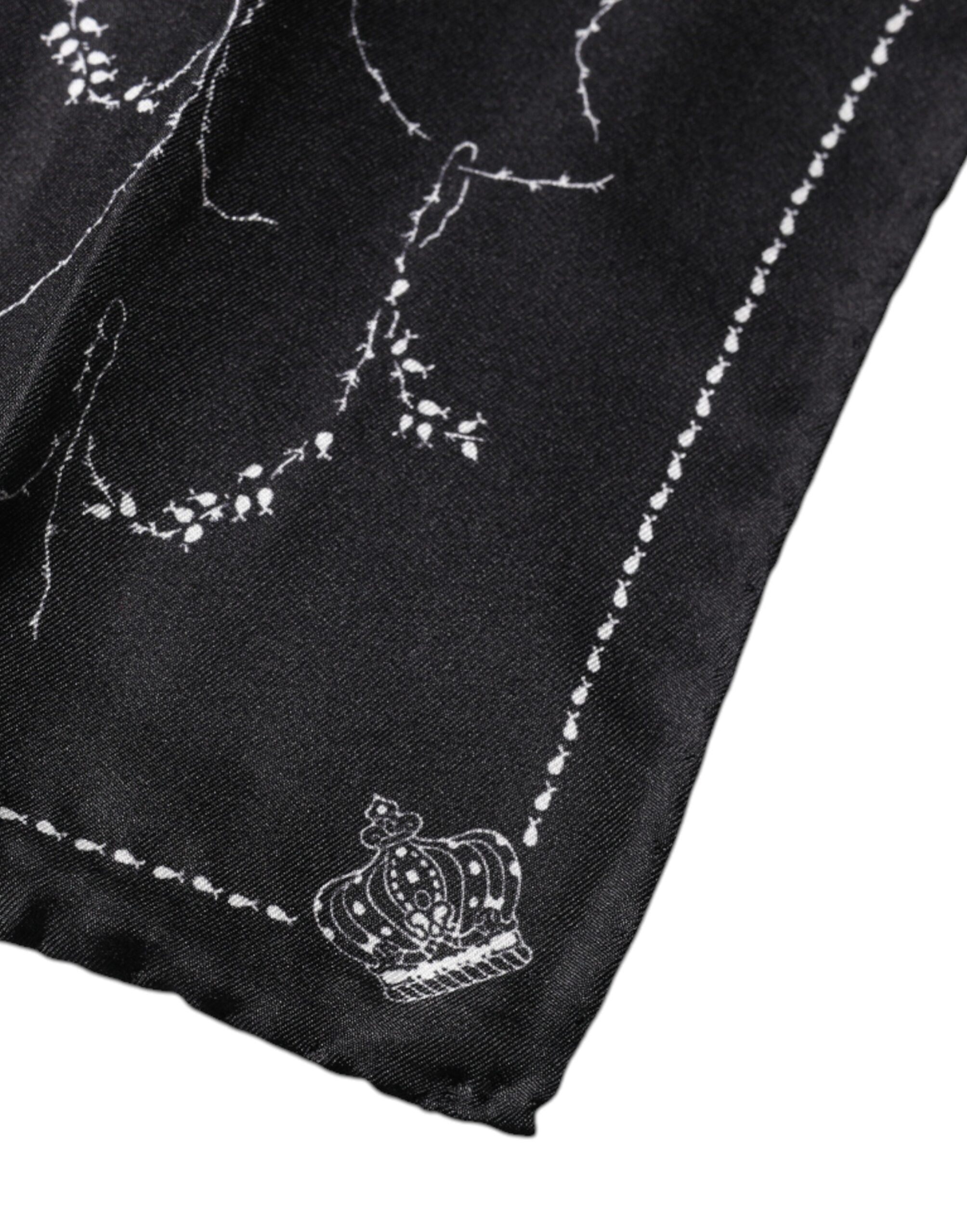 Foulard fazzoletto in seta nera fantasia
