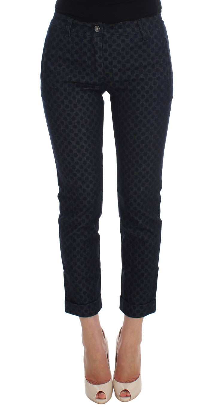 Polka Dot Slim Capri Jeans