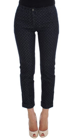 Polka Dot Slim Capri Jeans