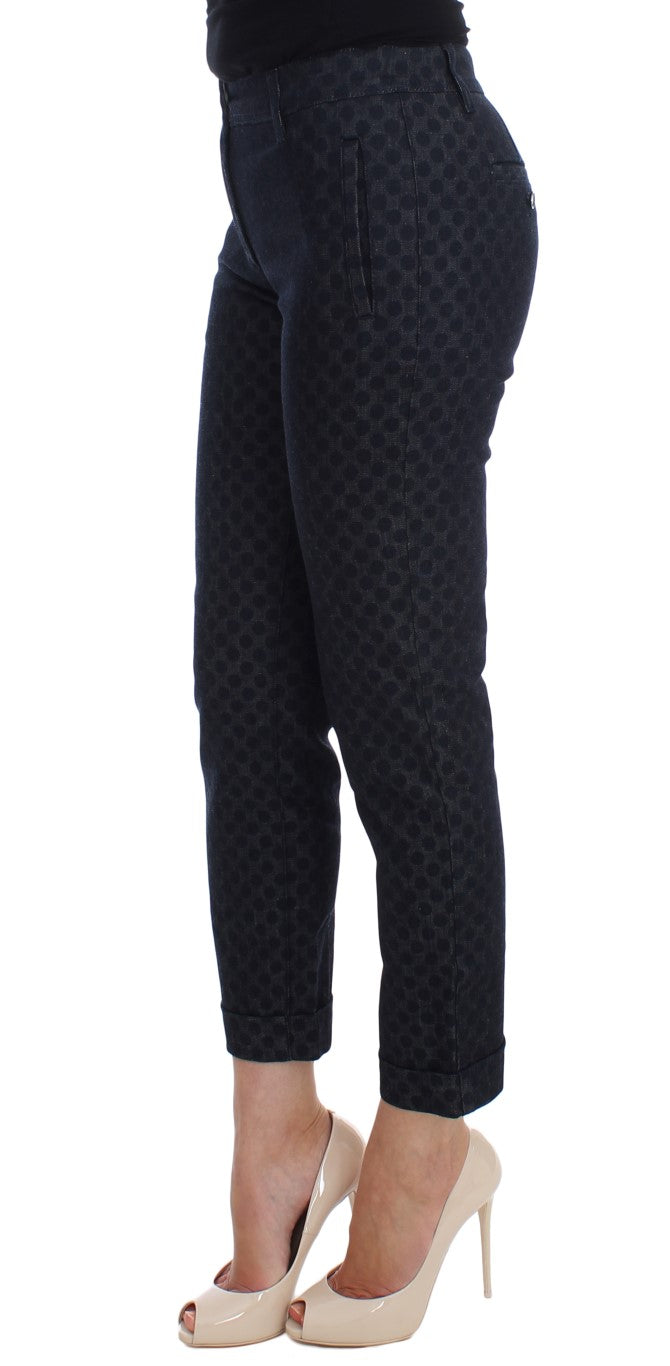 Polka Dot Slim Capri Jeans