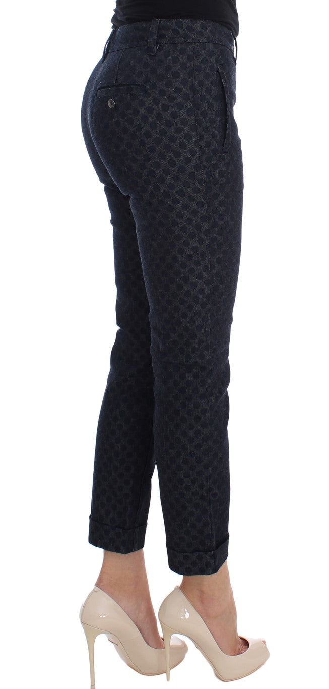 Polka Dot Slim Capri Jeans