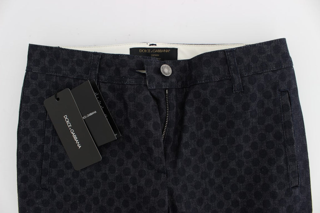Polka Dot Slim Capri Jeans