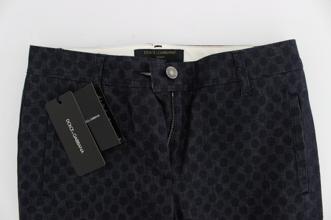 Polka Dot Slim Capri Jeans