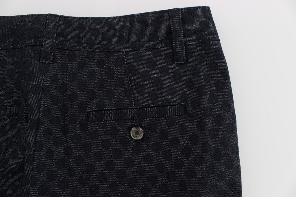 Polka Dot Slim Capri Jeans
