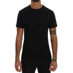Schwarzes Baumwoll-T-Shirt