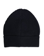Blue Cashmere Knitted Winter Beanie Hat