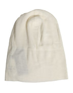 Beige Beanie-Mütze aus Wollmischung
