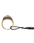 Gold Tone Sterling Silver 925 Crystals Ring
