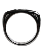 Silver Tone Brass Anello DG Logo Ring