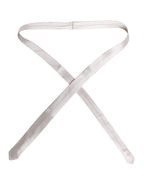 White Solid Silk Adjustable Necktie Tie