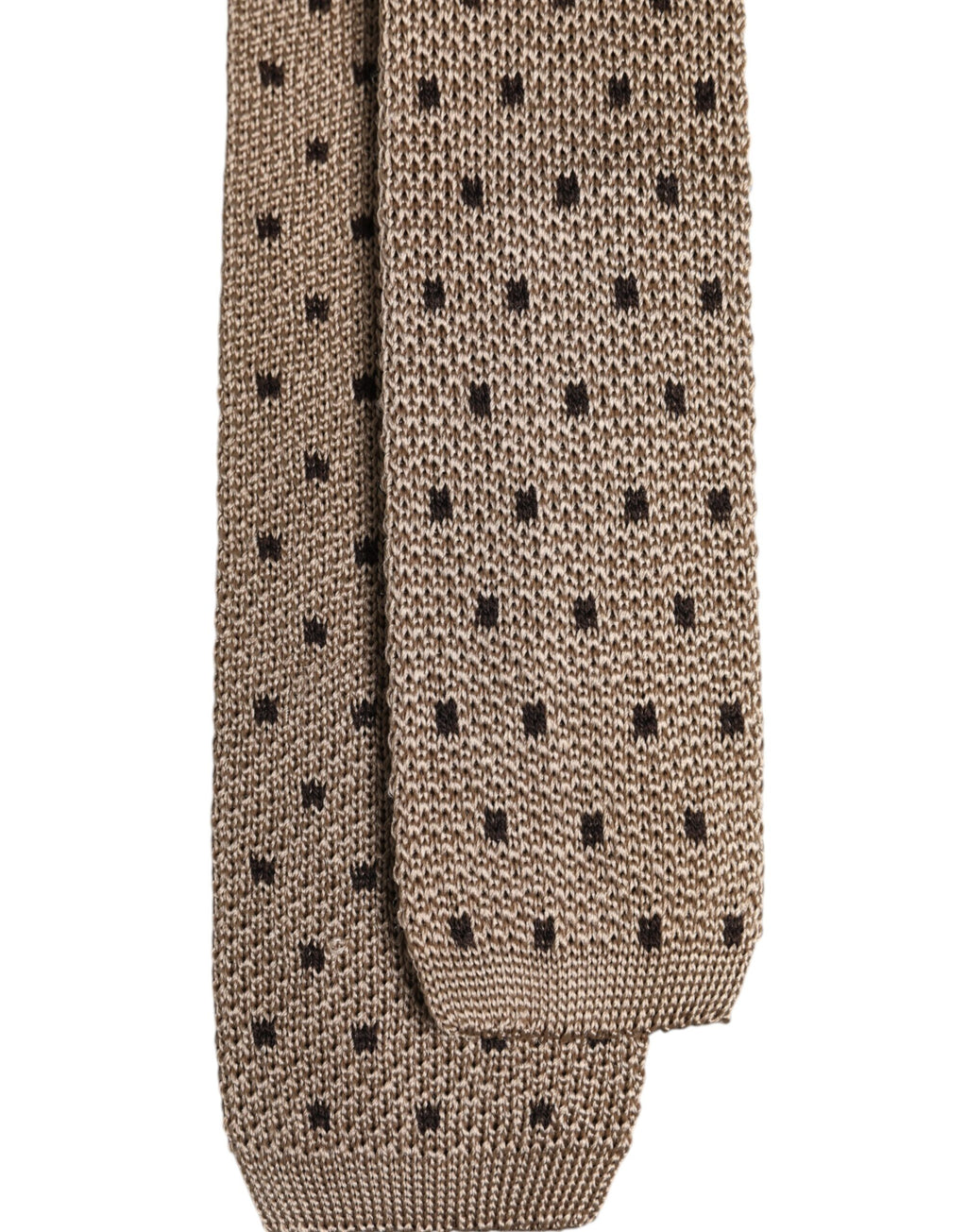 Beige Seidenkrawatte mit Tupfen und verstellbarem Halsband