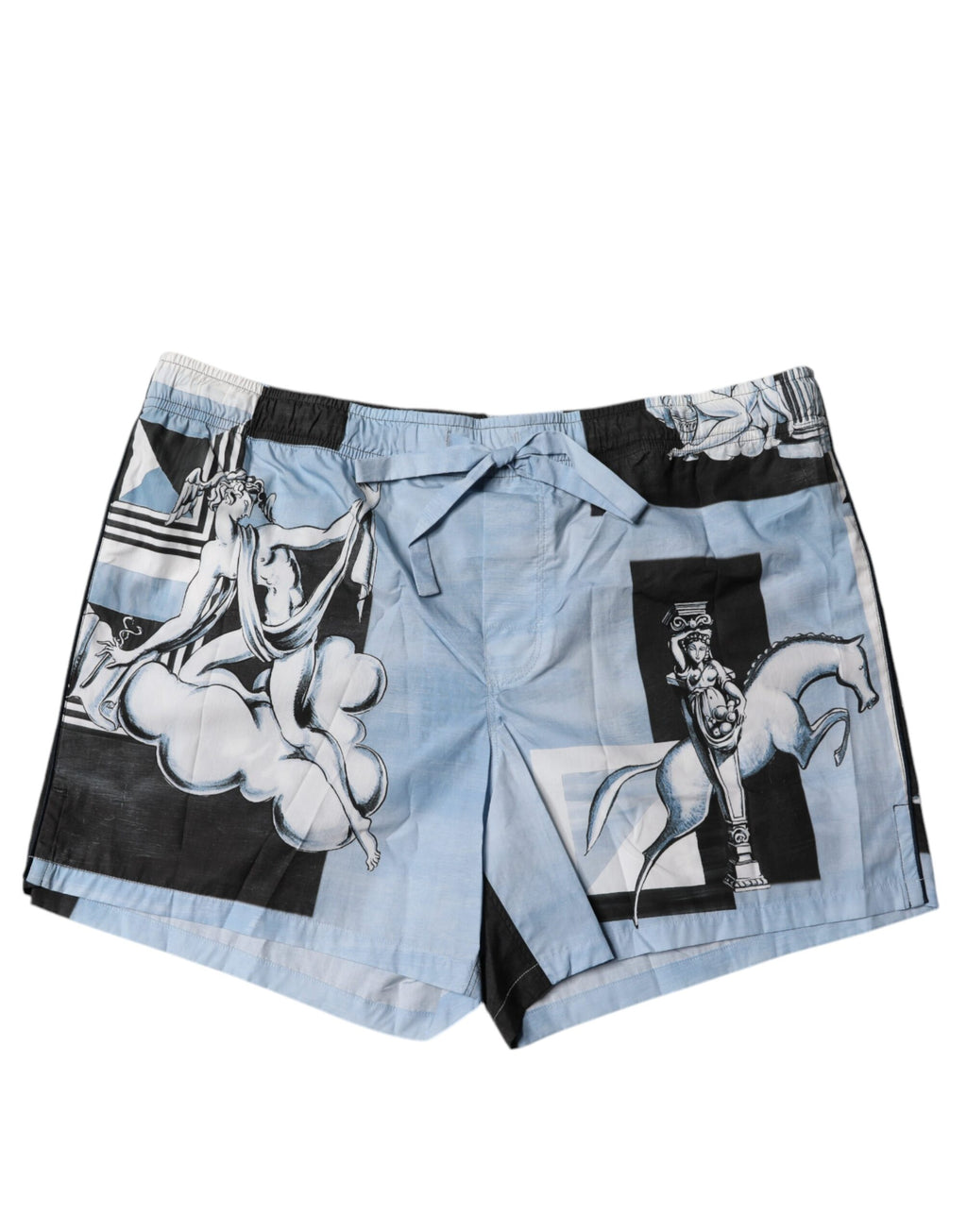 Herren-Shorts aus Baumwolle mit Blue Statue Print