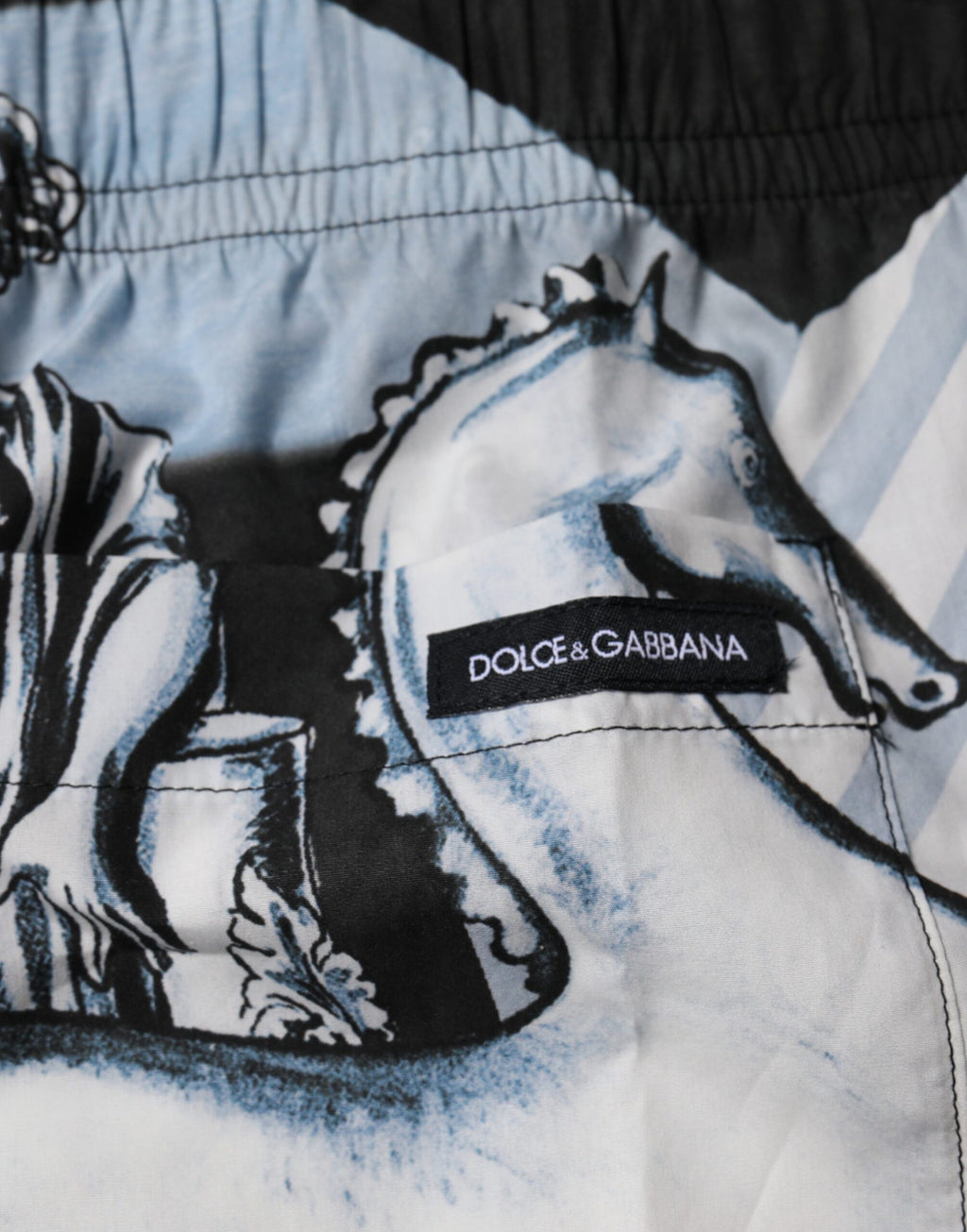 Herren-Shorts aus Baumwolle mit Blue Statue Print