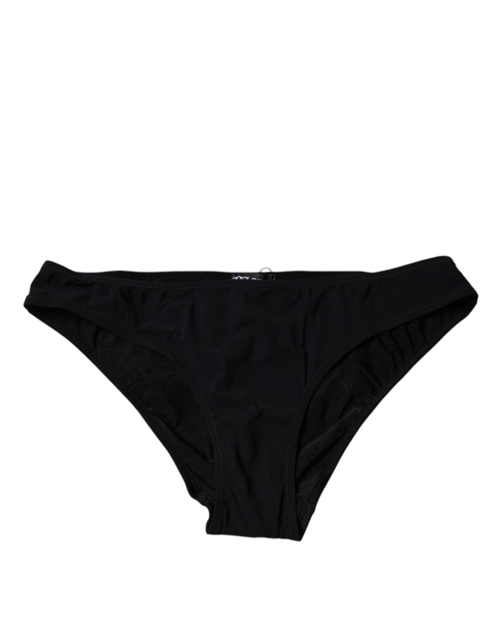 Schwarzer Slip aus Nylon-Stretch mit mittlerer Taille