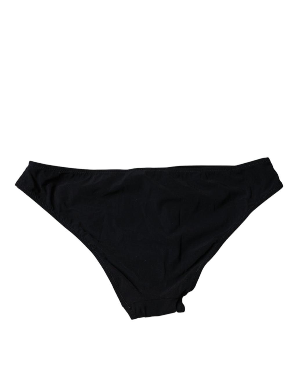 Schwarzer Slip aus Nylon-Stretch mit mittlerer Taille