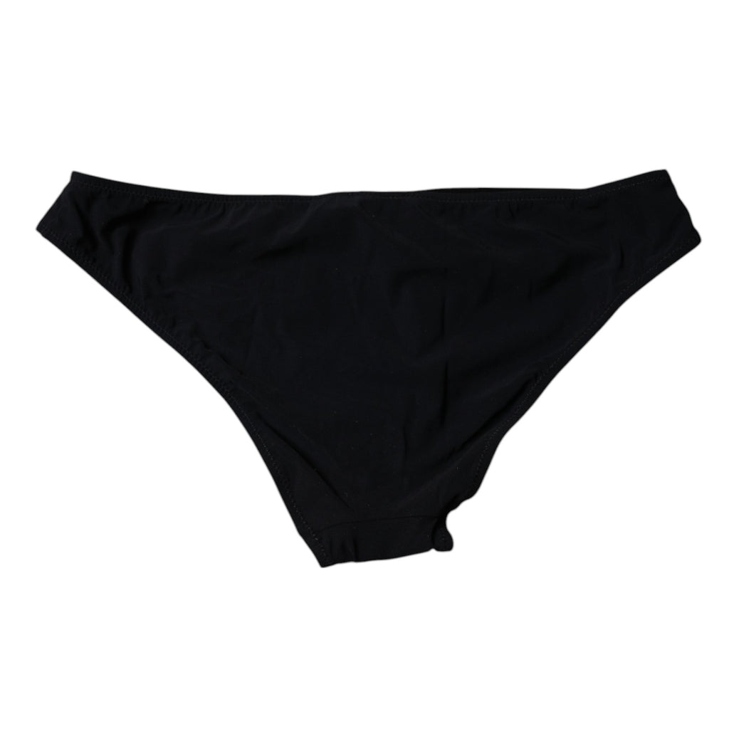 Schwarzer Slip aus Nylon-Stretch mit mittlerer Taille