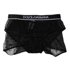 Black Tulle Nylon Mid Waist Panty Underwear