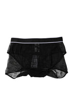 Black Tulle Nylon Mid Waist Panty Underwear